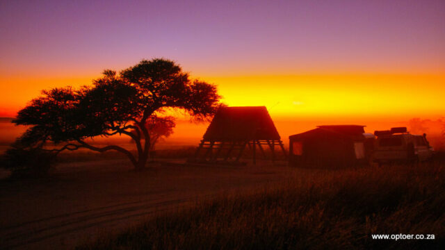 Misty Sunrise at Mabuasehube Campsite 3